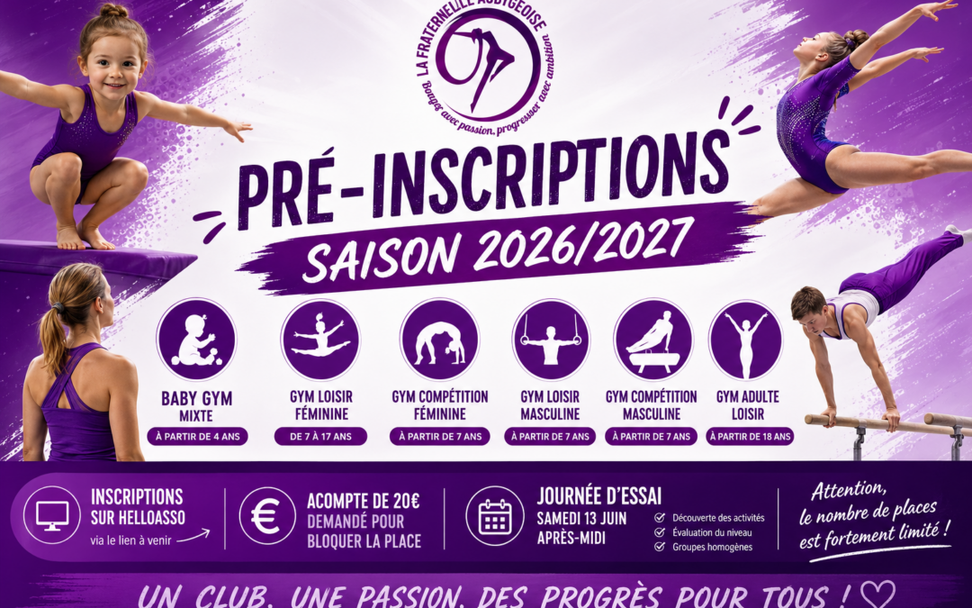 Inscriptions saison 2026/2027